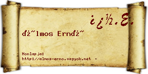 Álmos Ernő névjegykártya